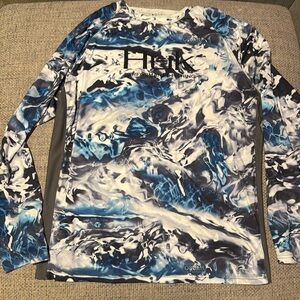 Huk Men’s Performance Fishing Long Sleeve Shirt, Mossy Oak Hydro Print